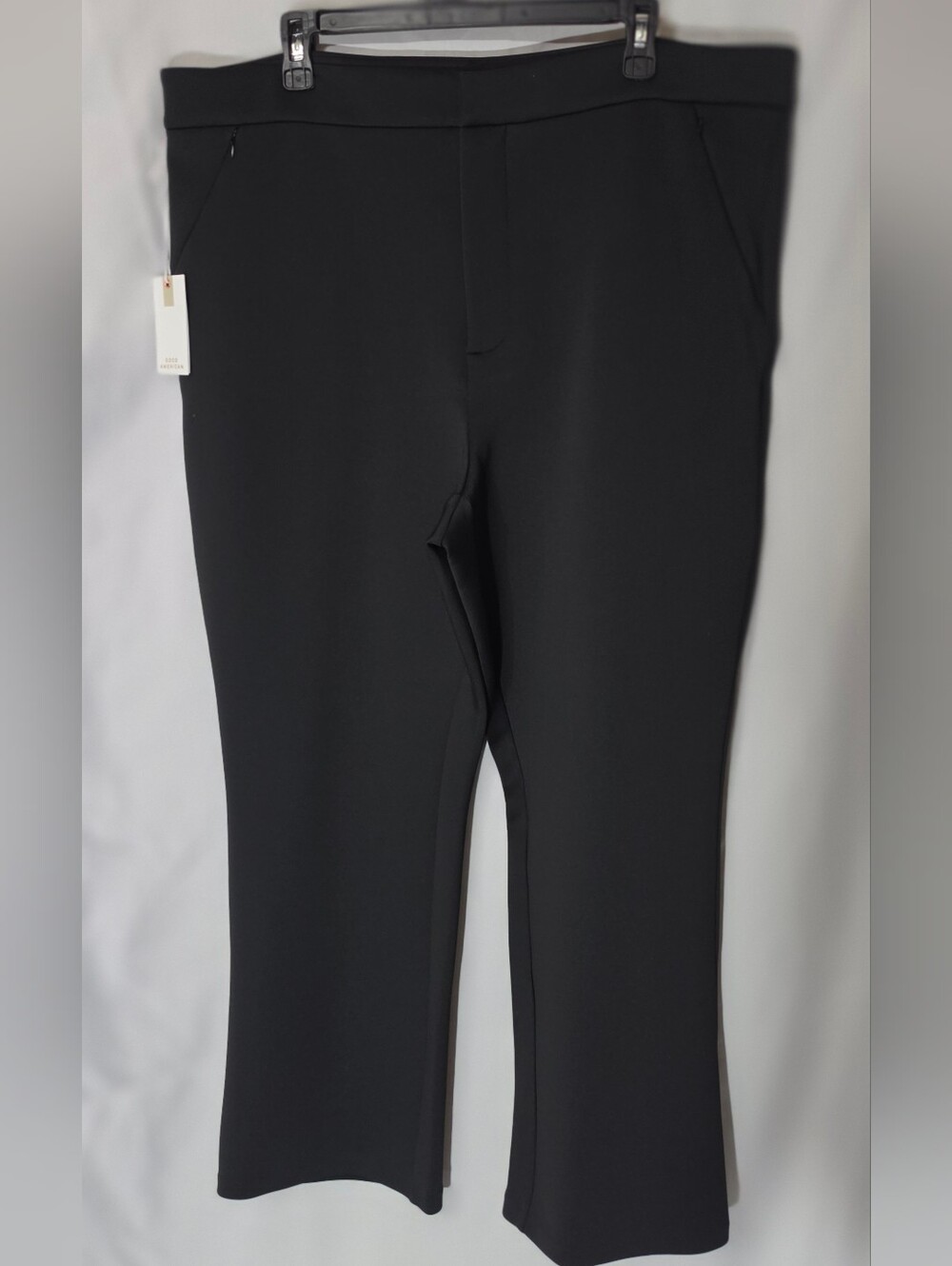 Good American Black Straight-Leg Women's Pants